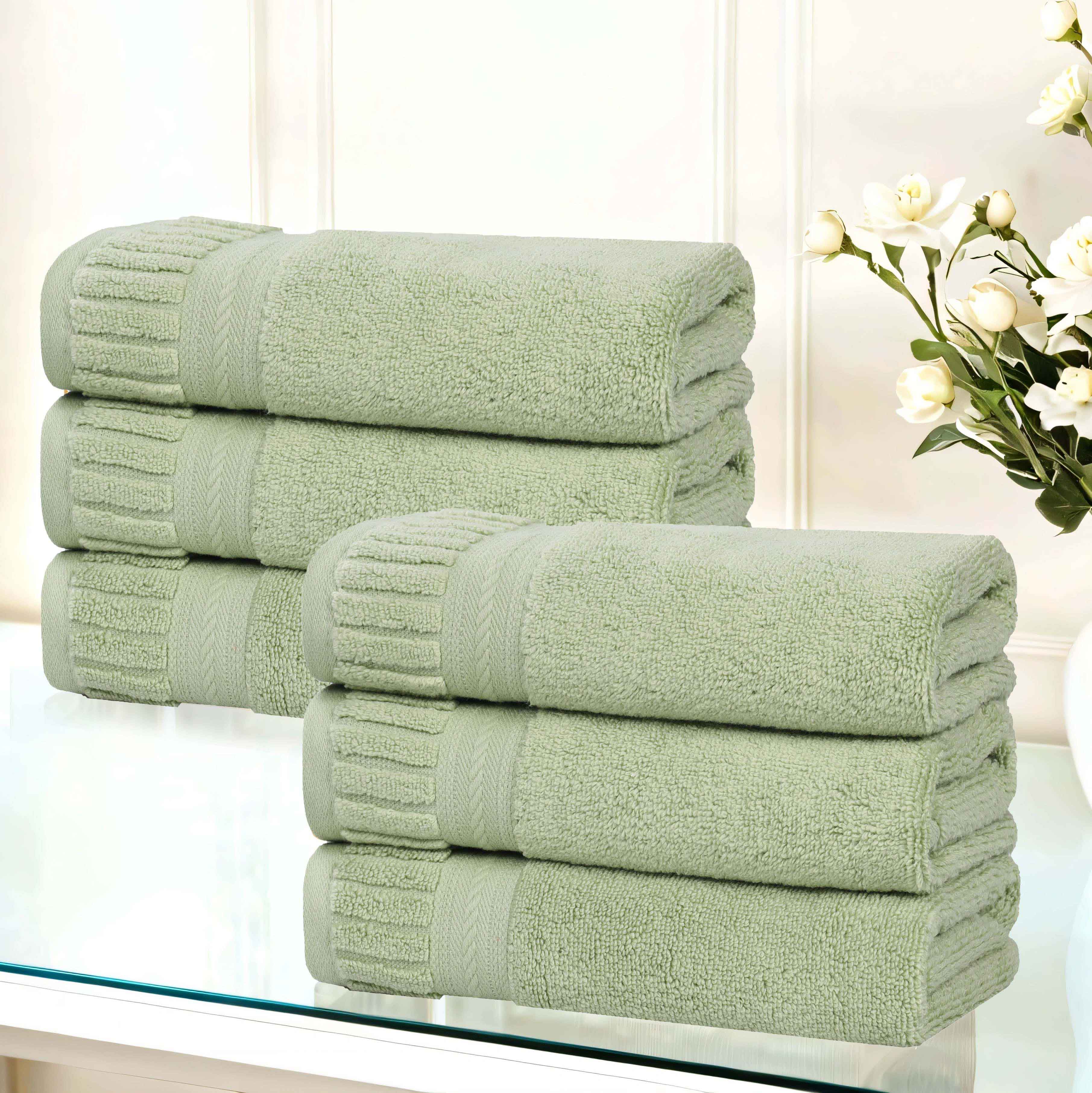 Zero Twist Cotton Hand Towels 6 Piece Venice Collection - Hand Towel by Superior Brand
