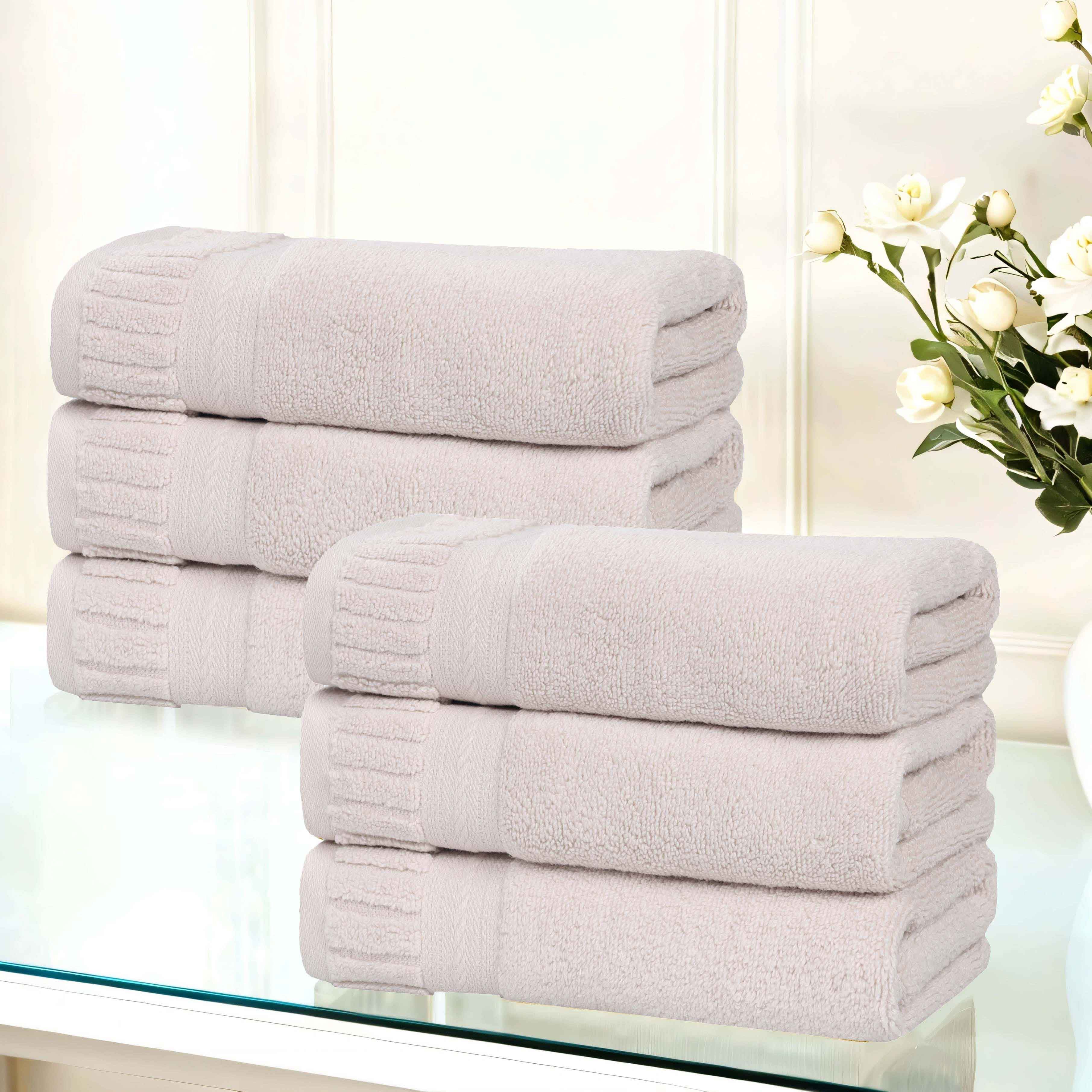 Venice Zero Twist Cotton Medium Weight Absorbent Hand Towels, Set of 6 - Hand Towel by Superior Brand