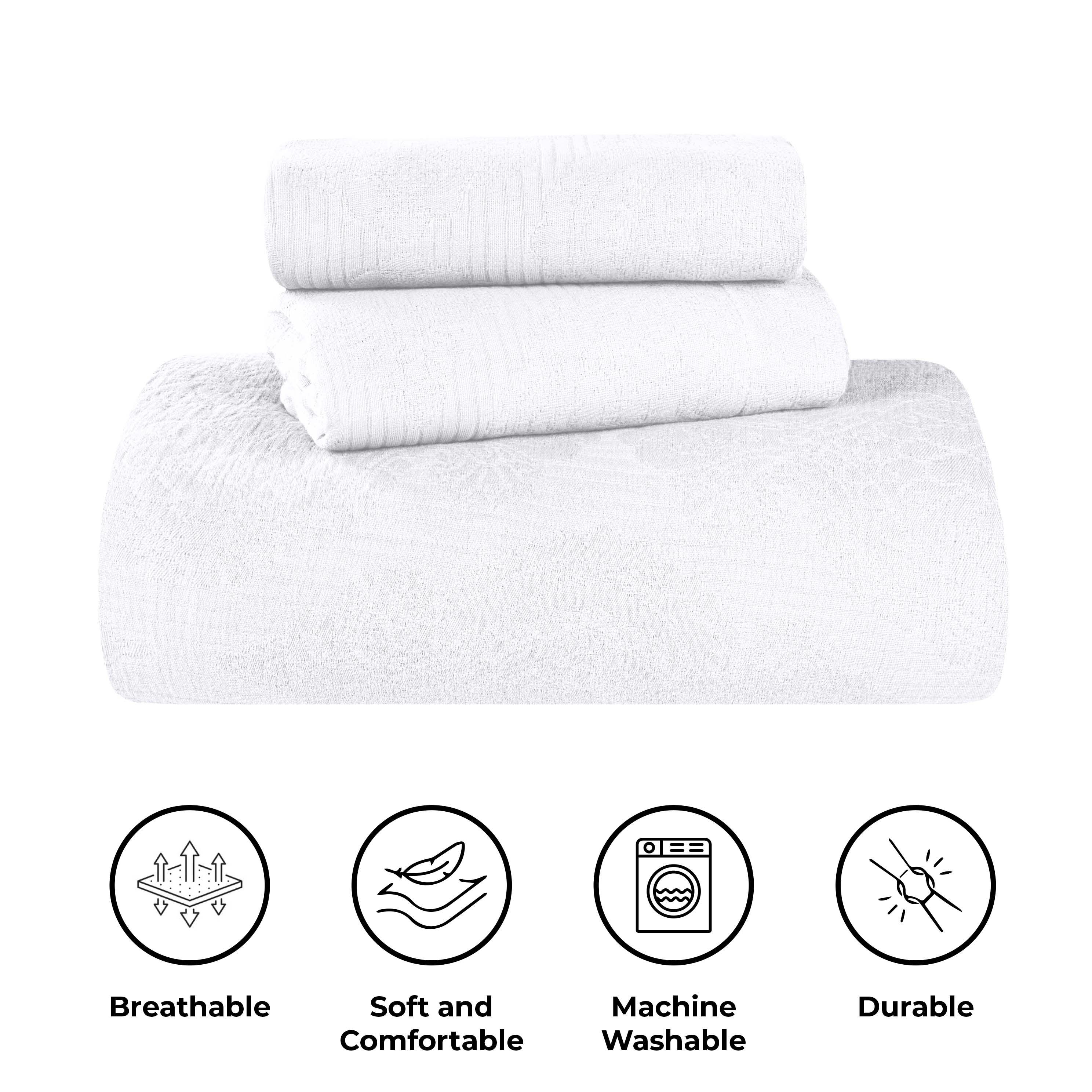 Victory Cotton Matelasse Scrolling Medallion Airy Bedspread Set - Bedspread by Superior