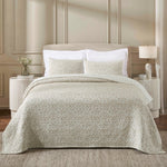 Vineyard Cotton Blend Medium Weight Matelasse Floral Scroll Coverlet - Coverlet by Superior