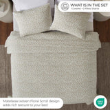 Vineyard Cotton Blend Medium Weight Matelasse Floral Scroll Coverlet - Coverlet by Superior