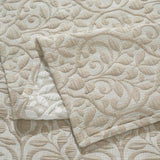 Vineyard Cotton Blend Medium Weight Matelasse Floral Scroll Coverlet - Coverlet by Superior