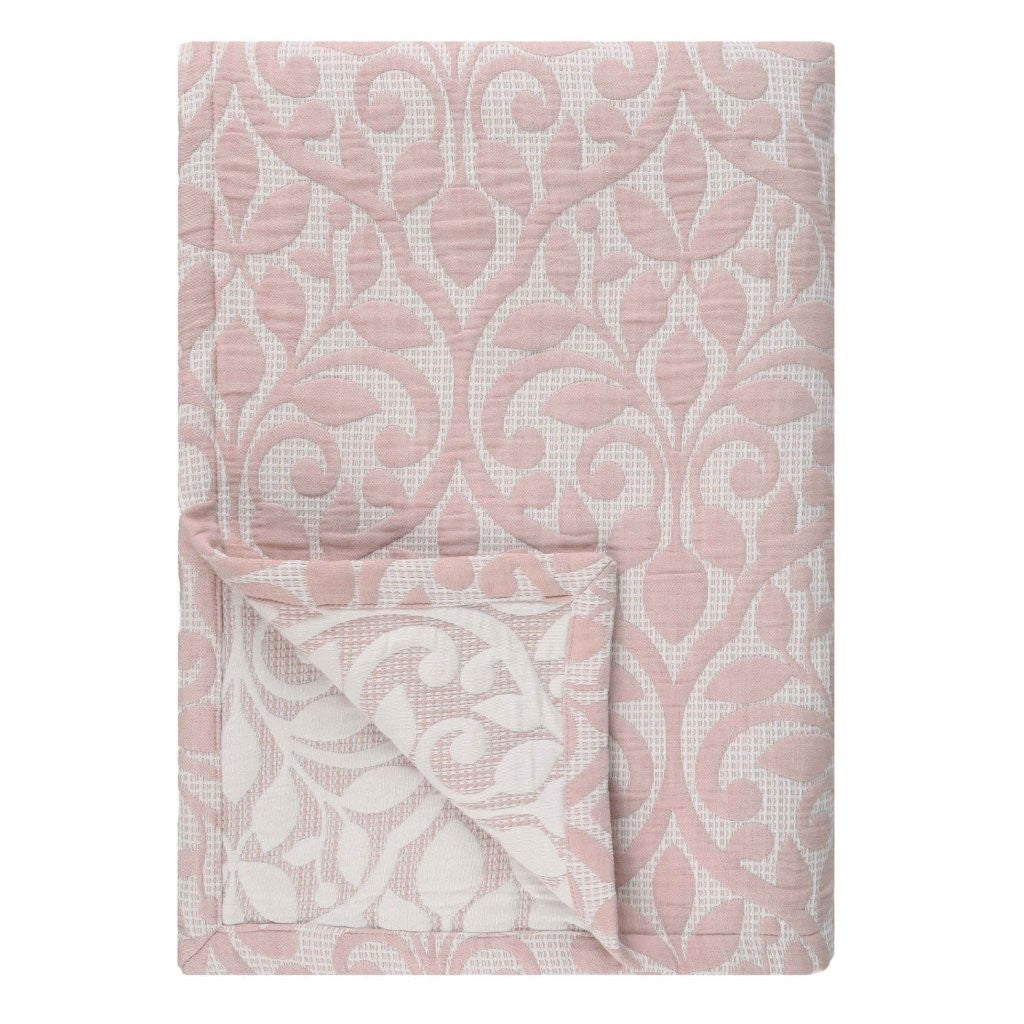 Vineyard Cotton Blend Medium Weight Matelasse Floral Scroll Coverlet - Coverlet by Superior