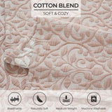 Vineyard Cotton Blend Medium Weight Matelasse Floral Scroll Coverlet - Coverlet by Superior
