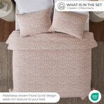 Vineyard Cotton Blend Medium Weight Matelasse Floral Scroll Coverlet - Coverlet by Superior