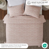 Vineyard Cotton Blend Medium Weight Matelasse Floral Scroll Coverlet - Coverlet by Superior