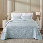 Vineyard Cotton Blend Medium Weight Matelasse Floral Scroll Coverlet - Coverlet by Superior