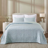 Vineyard Cotton Blend Medium Weight Matelasse Floral Scroll Coverlet - Coverlet by Superior