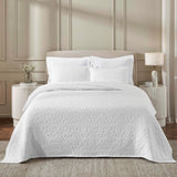 Vineyard Cotton Blend Medium Weight Matelasse Floral Scroll Coverlet - Coverlet by Superior