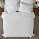 Vineyard Cotton Blend Medium Weight Matelasse Floral Scroll Coverlet - Coverlet by Superior