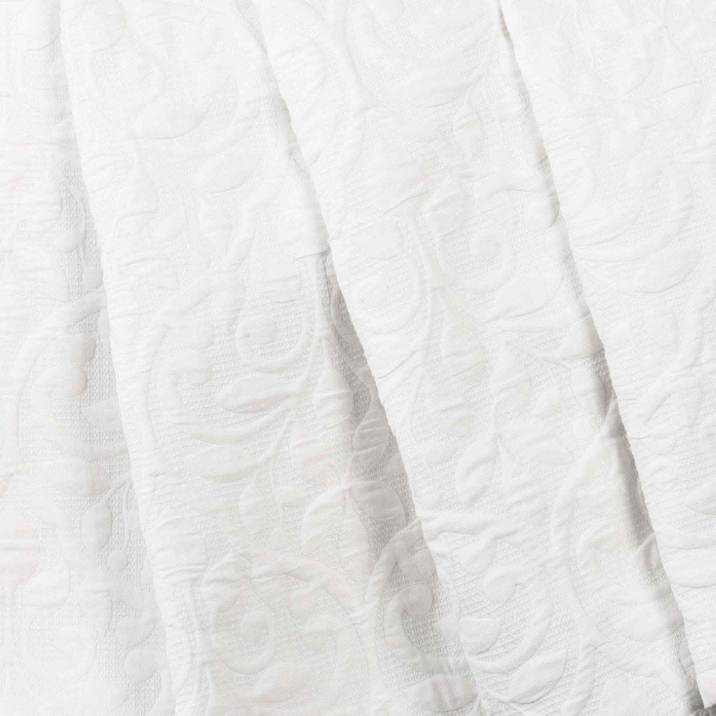 Vineyard Cotton Blend Medium Weight Matelasse Floral Scroll Coverlet - Coverlet by Superior