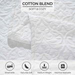 Vineyard Cotton Blend Medium Weight Matelasse Floral Scroll Coverlet - Coverlet by Superior