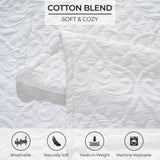 Vineyard Cotton Blend Medium Weight Matelasse Floral Scroll Coverlet - Coverlet by Superior