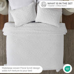 Vineyard Cotton Blend Medium Weight Matelasse Floral Scroll Coverlet - Coverlet by Superior