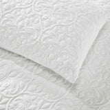 Vineyard Cotton Blend Medium Weight Matelasse Floral Scroll Coverlet - Coverlet by Superior