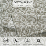 Vineyard Cotton Blend Medium Weight Matelasse Floral Scroll Coverlet - Coverlet by Superior