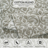 Vineyard Cotton Blend Medium Weight Matelasse Floral Scroll Coverlet - Coverlet by Superior