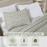 Vineyard Cotton Blend Medium Weight Matelasse Floral Scroll Coverlet - Coverlet by Superior