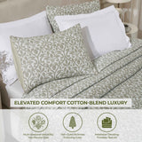 Vineyard Cotton Blend Medium Weight Matelasse Floral Scroll Coverlet - Coverlet by Superior