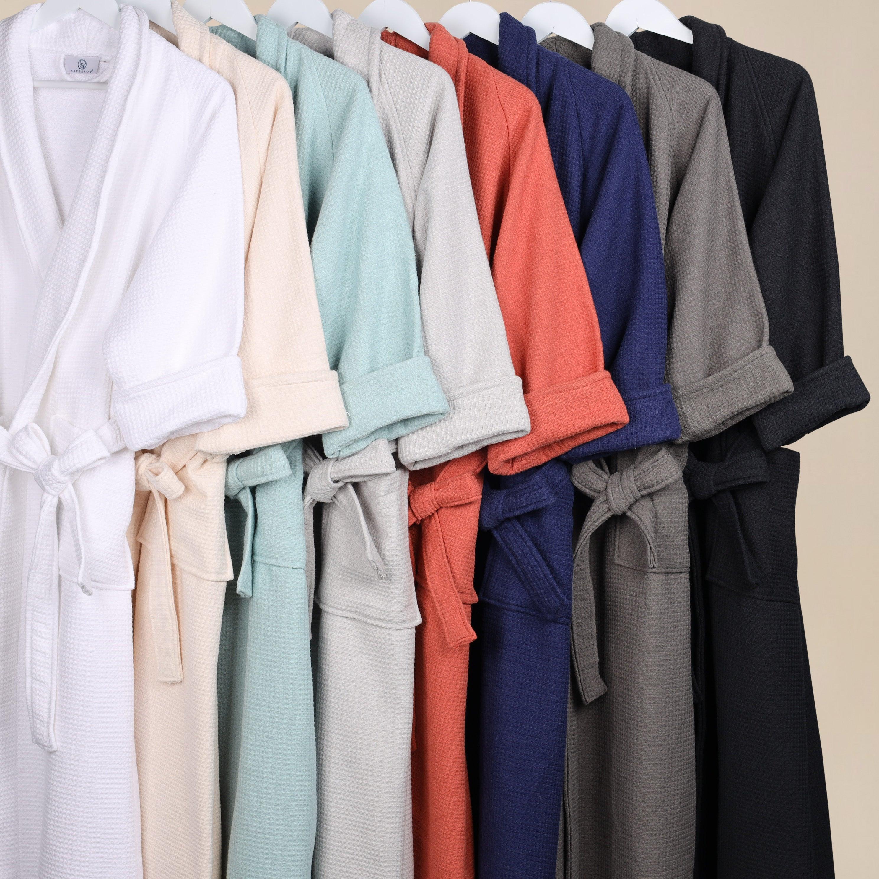Waffle Weave Cotton Soft Lightweight Oversized Unisex Adult Bath Robe - Bath Robe by Superior Brand