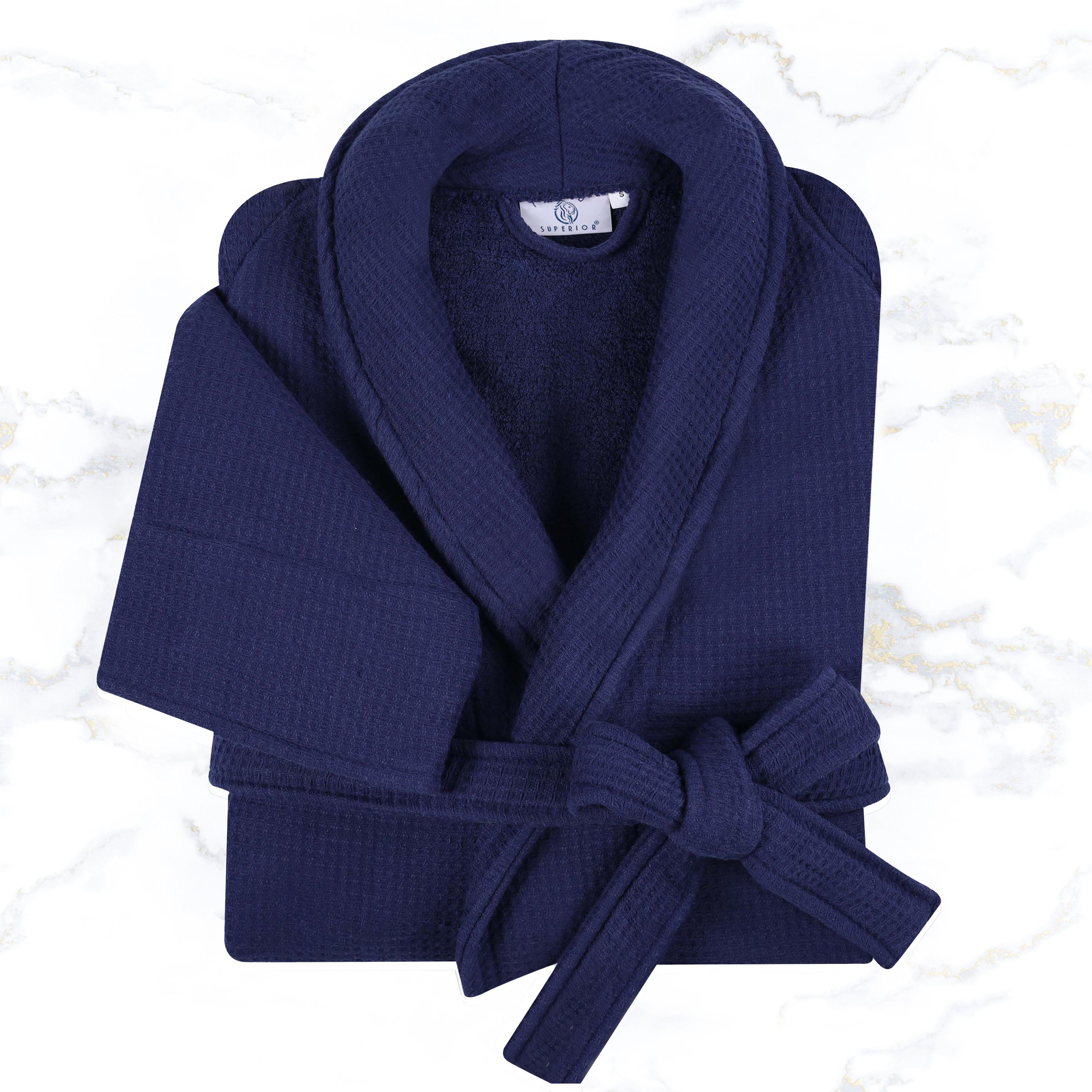 Waffle Weave Cotton Soft Lightweight Oversized Unisex Adult Bath Robe - Bath Robe by Superior Brand