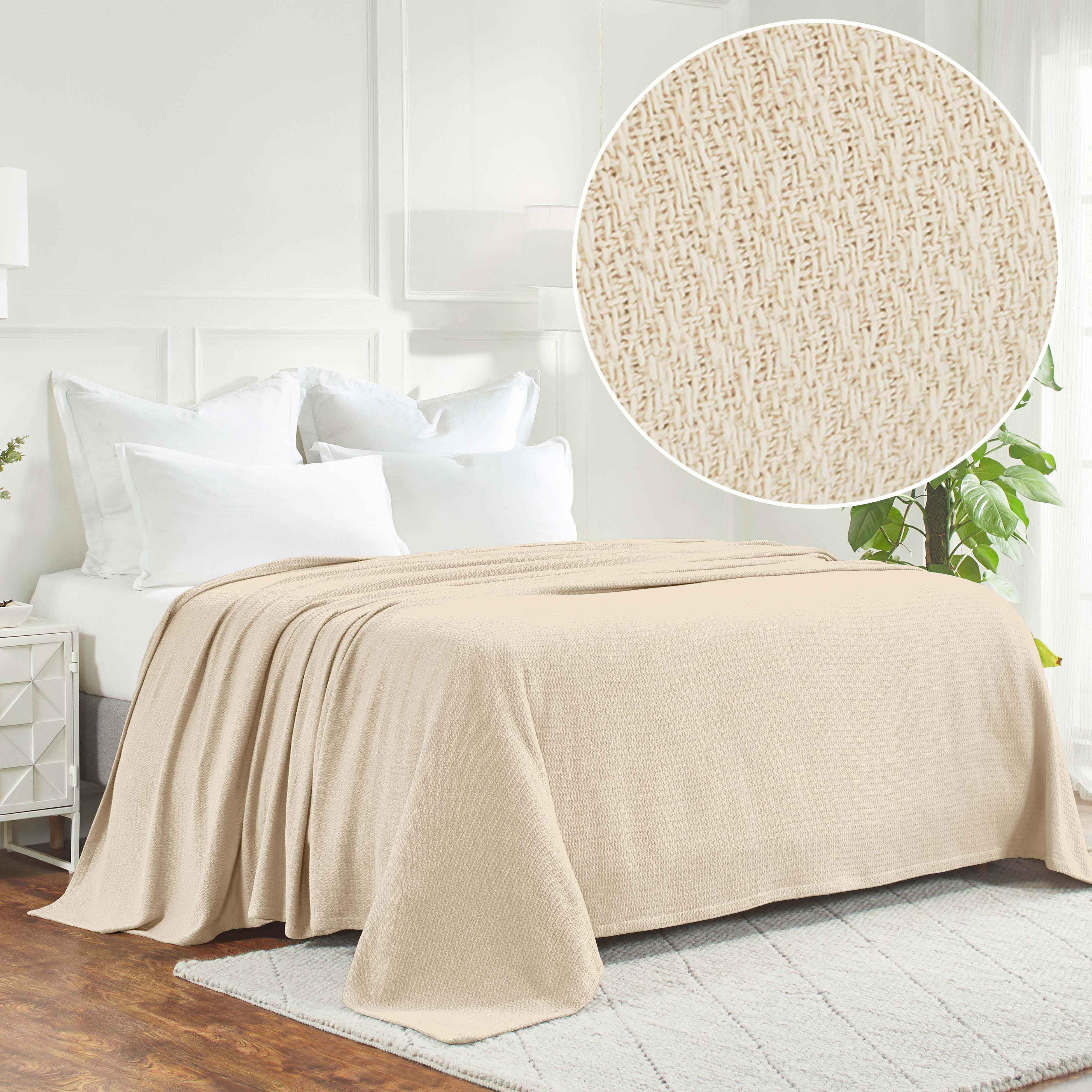 Waffle Weave Honeycomb Knit Soft Solid Textured Cotton Blanket - Blanket by Superior Brand