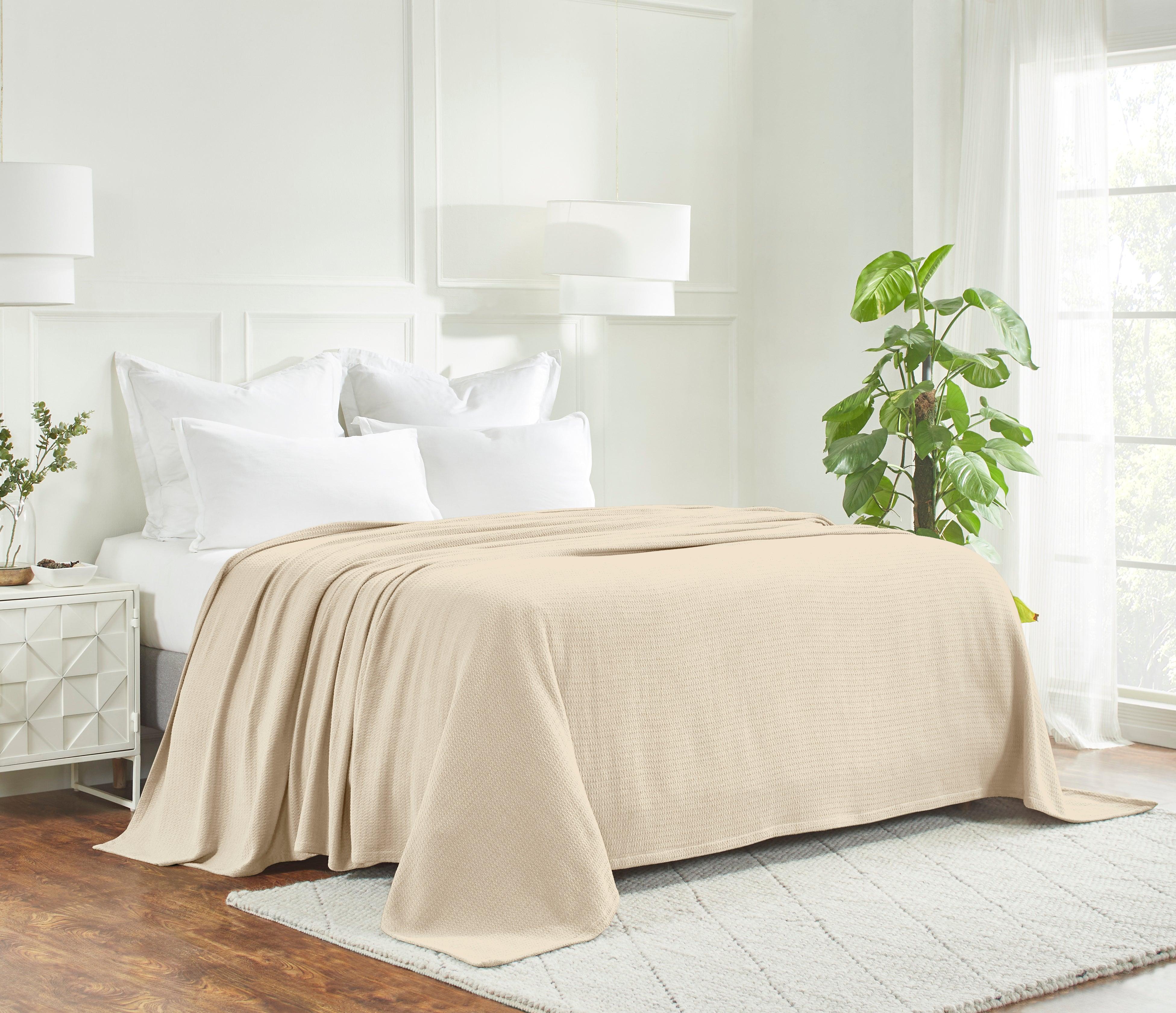 Waffle Weave Honeycomb Knit Soft Solid Textured Cotton Blanket - Blanket by Superior Brand