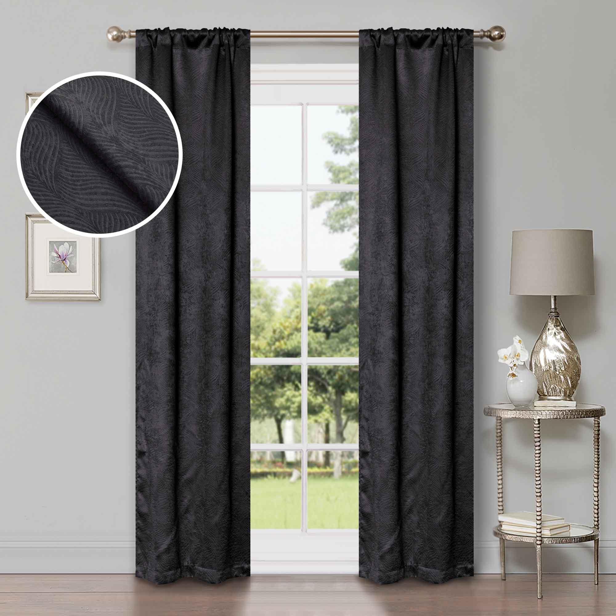 Waverly Geometric Washable Room Darkening Blackout Curtains, Set of 2 - Blackout Curtains by Superior Brand