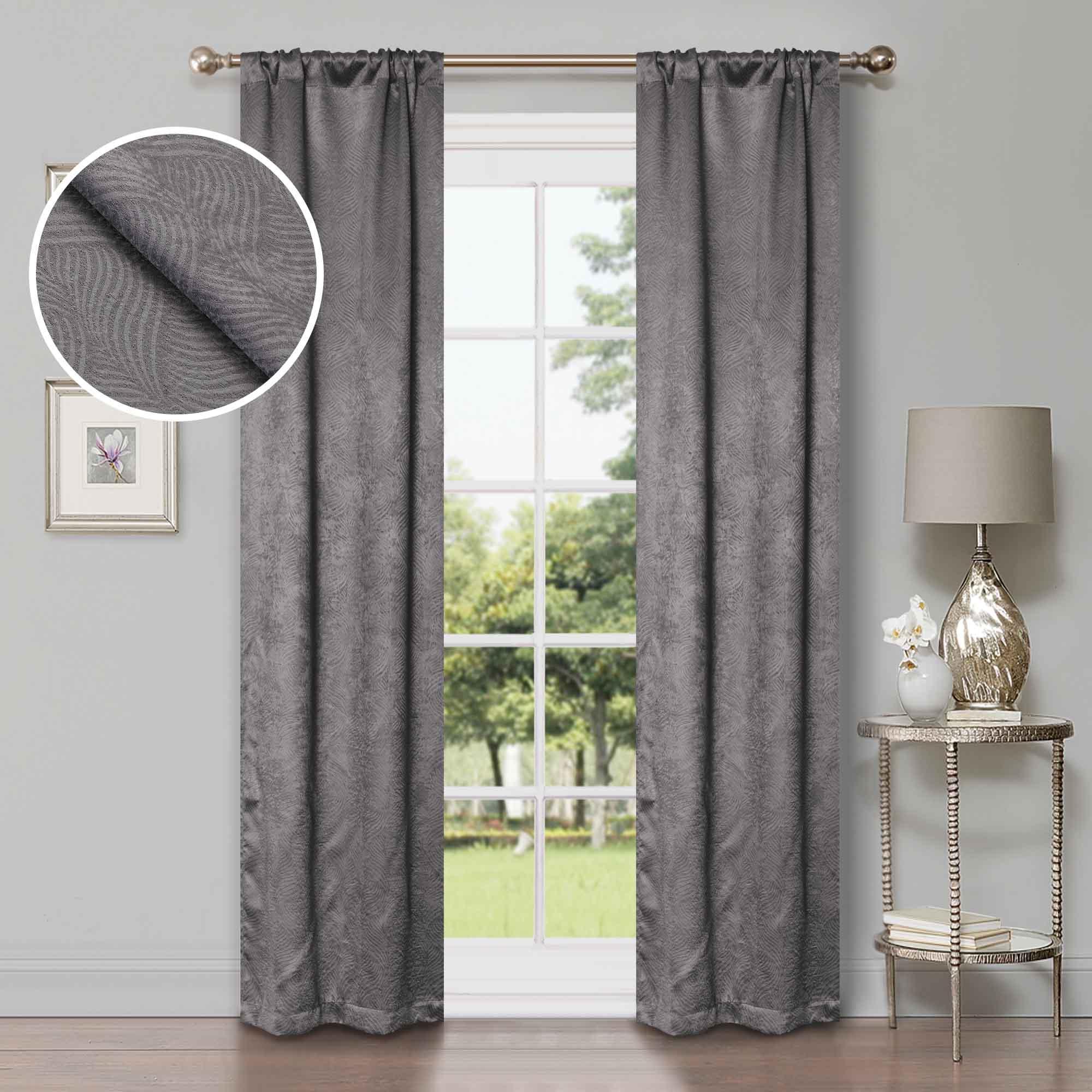 Waverly Geometric Washable Room Darkening Blackout Curtains, Set of 2 - Blackout Curtains by Superior Brand