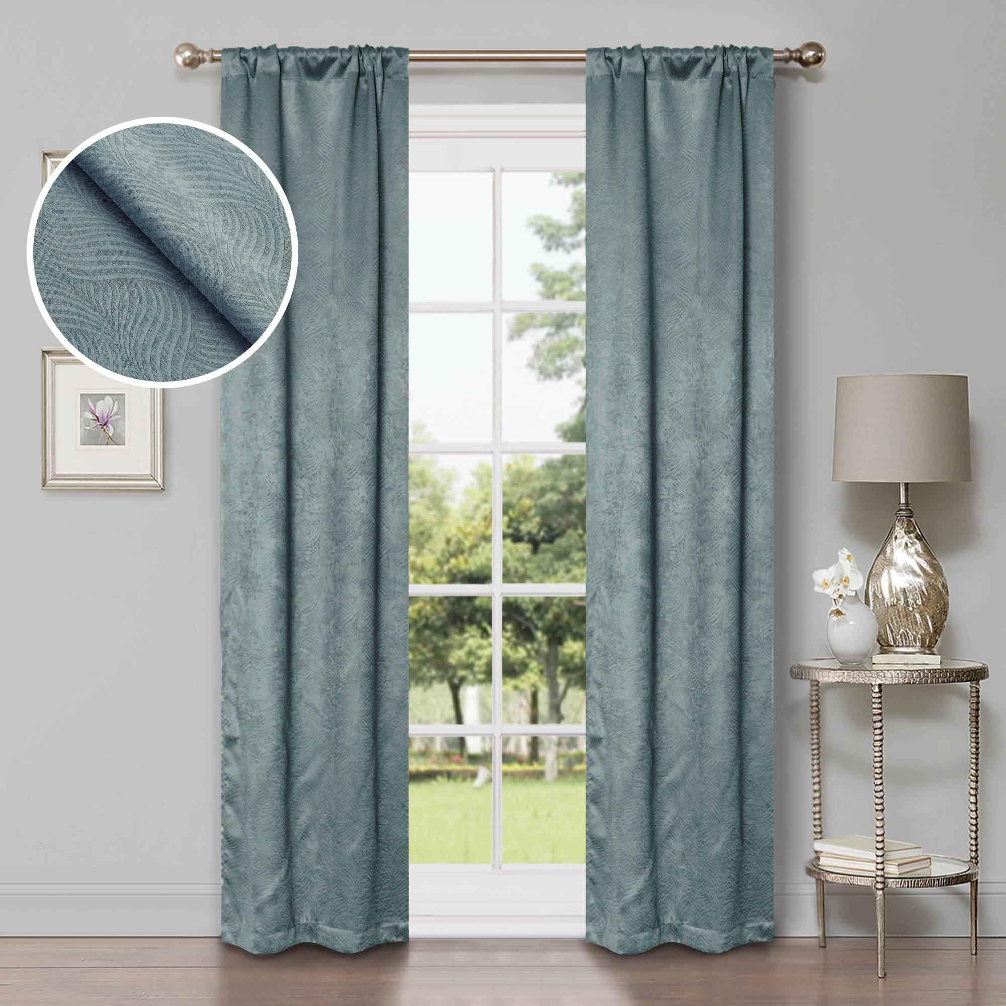 Waverly Geometric Washable Room Darkening Blackout Curtains, Set of 2 - Blackout Curtains by Superior Brand