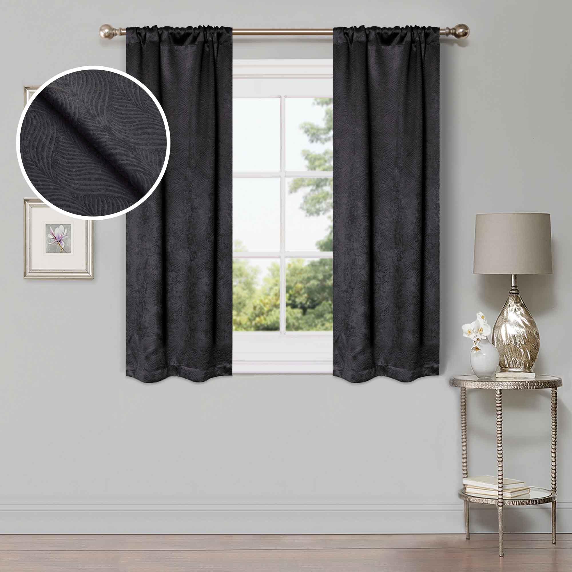 Waverly Geometric Washable Room Darkening Blackout Curtains, Set of 2 - Blackout Curtains by Superior Brand