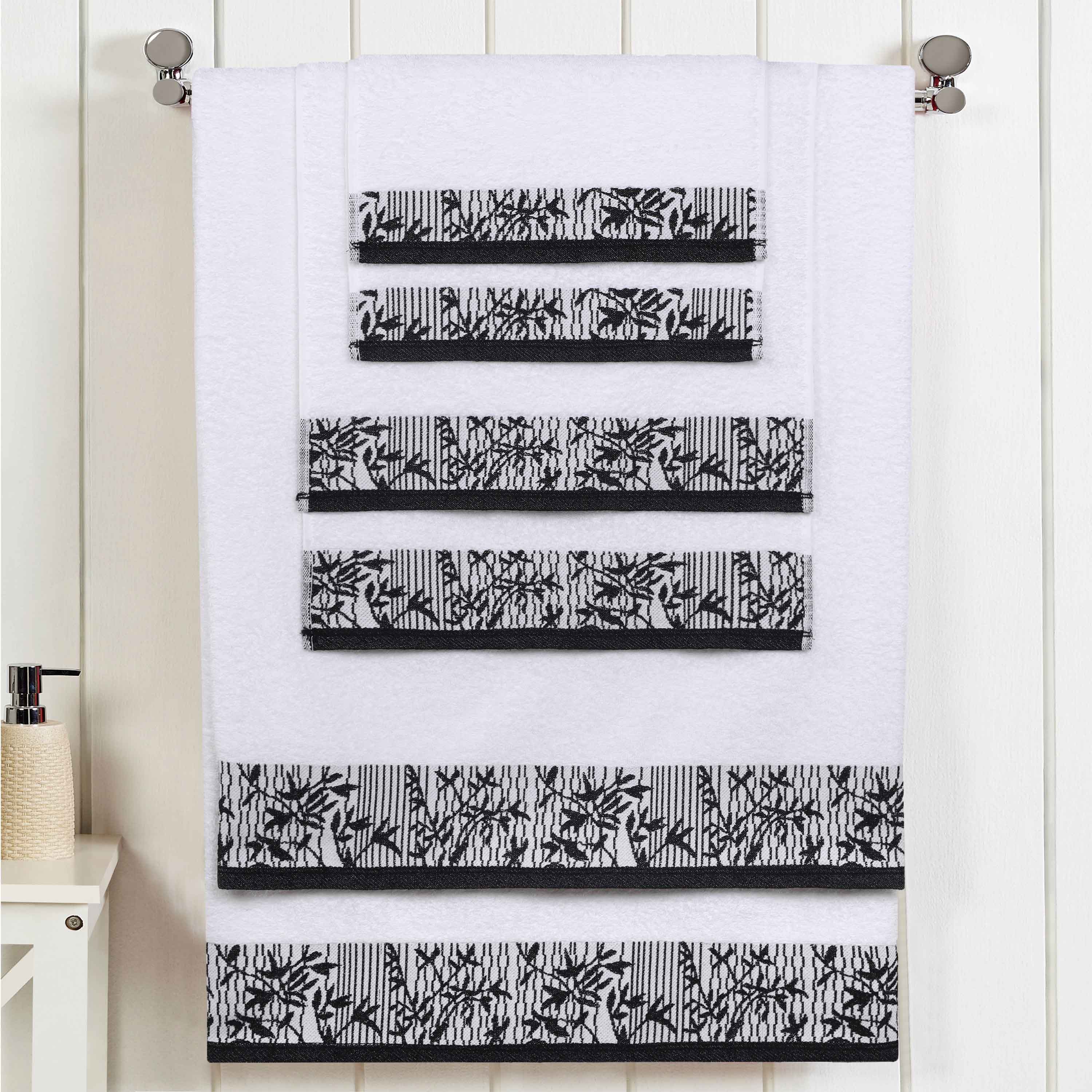 Wisteria Cotton Medium Weight Floral Jacquard Border 6 Piece Towel Set - Towel Set by Superior Brand