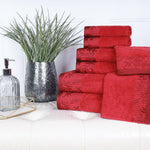 Wisteria Cotton Medium Weight Floral Jacquard Border 8 Piece Towel Set - Towel Set by Superior