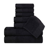 Wisteria Cotton Medium Weight Floral Jacquard Border 8 Piece Towel Set - Towel Set by Superior