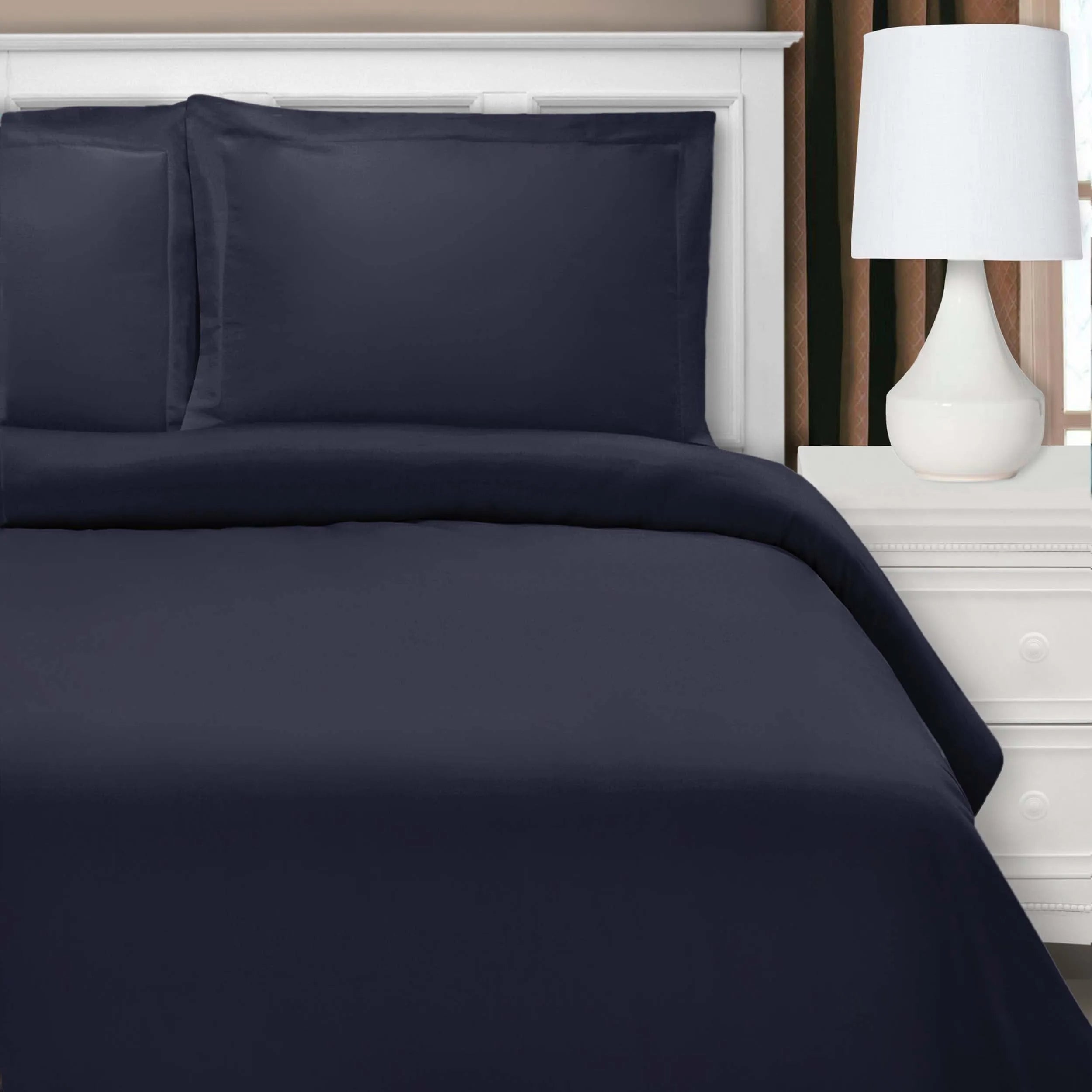 Cotton Blend 1200 Thread Count Solid Duvet Cover Set - Duvet Cover Set by Superior Brand