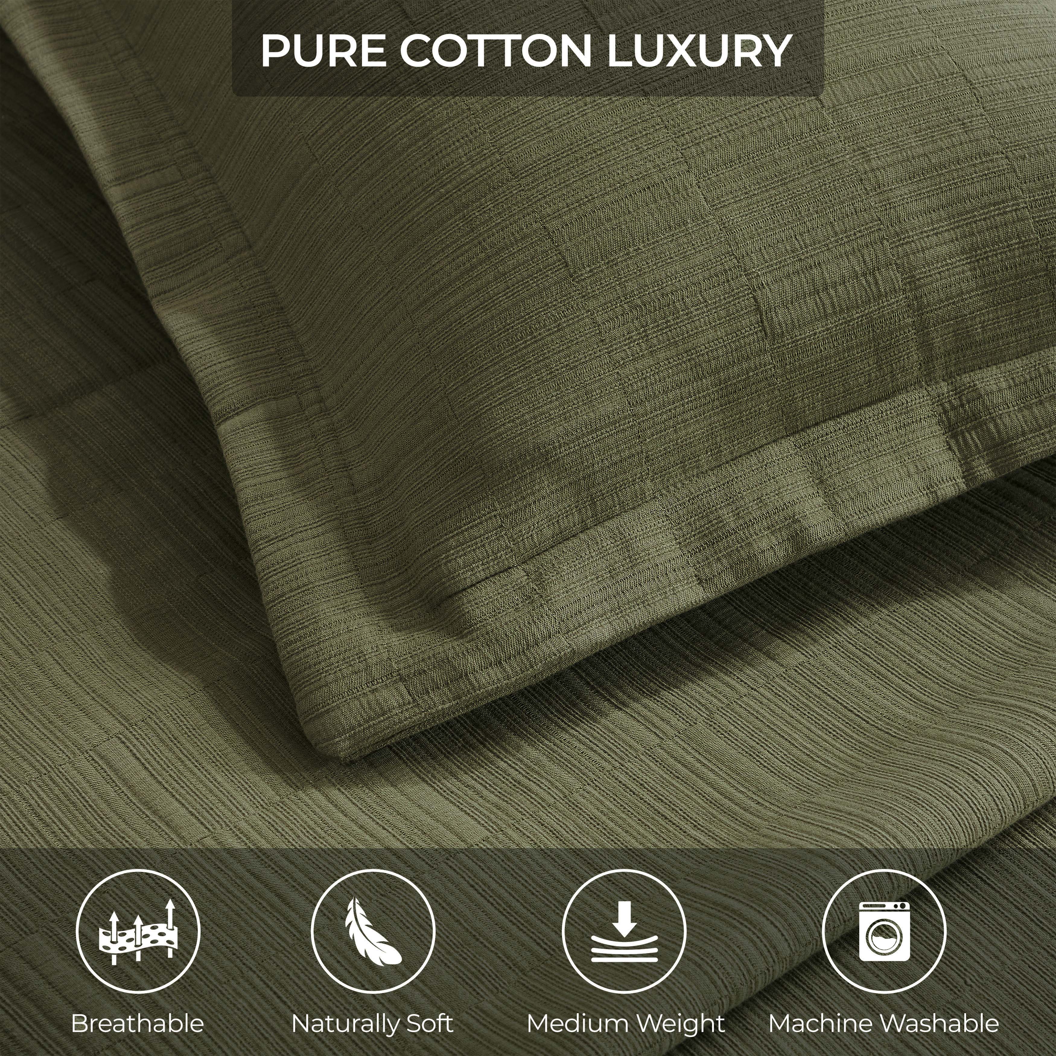 Zenith Cotton Medium Weight Geometric Matelasse Bedspread and Sham Set - Bedspread by Superior