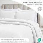 Zenith Cotton Medium Weight Geometric Matelasse Bedspread and Sham Set - Bedspread by Superior
