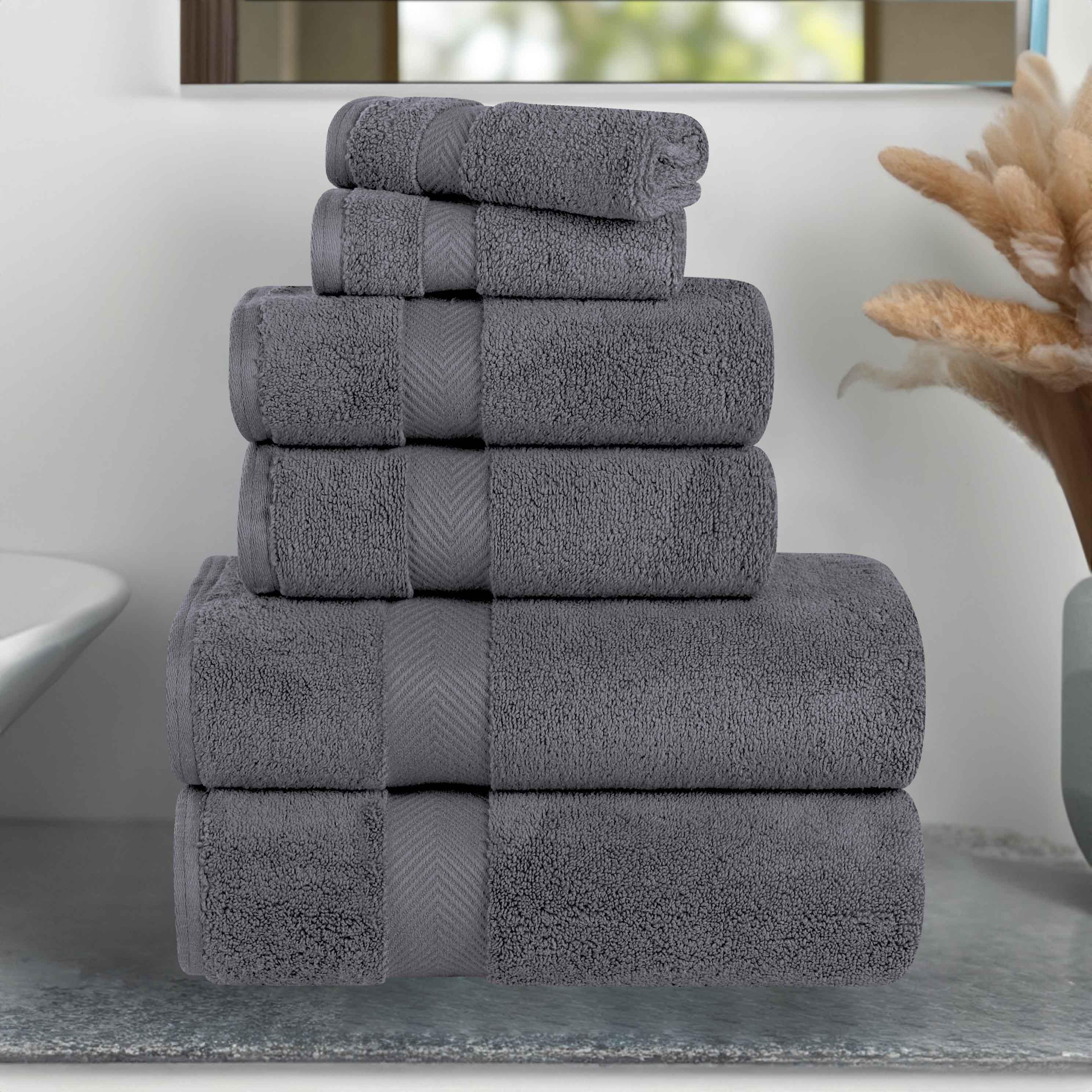 Zero-Twist Cotton Towel Set – 6-Piece Quick-Dry & Absorbent - Towel Set by Superior Brand