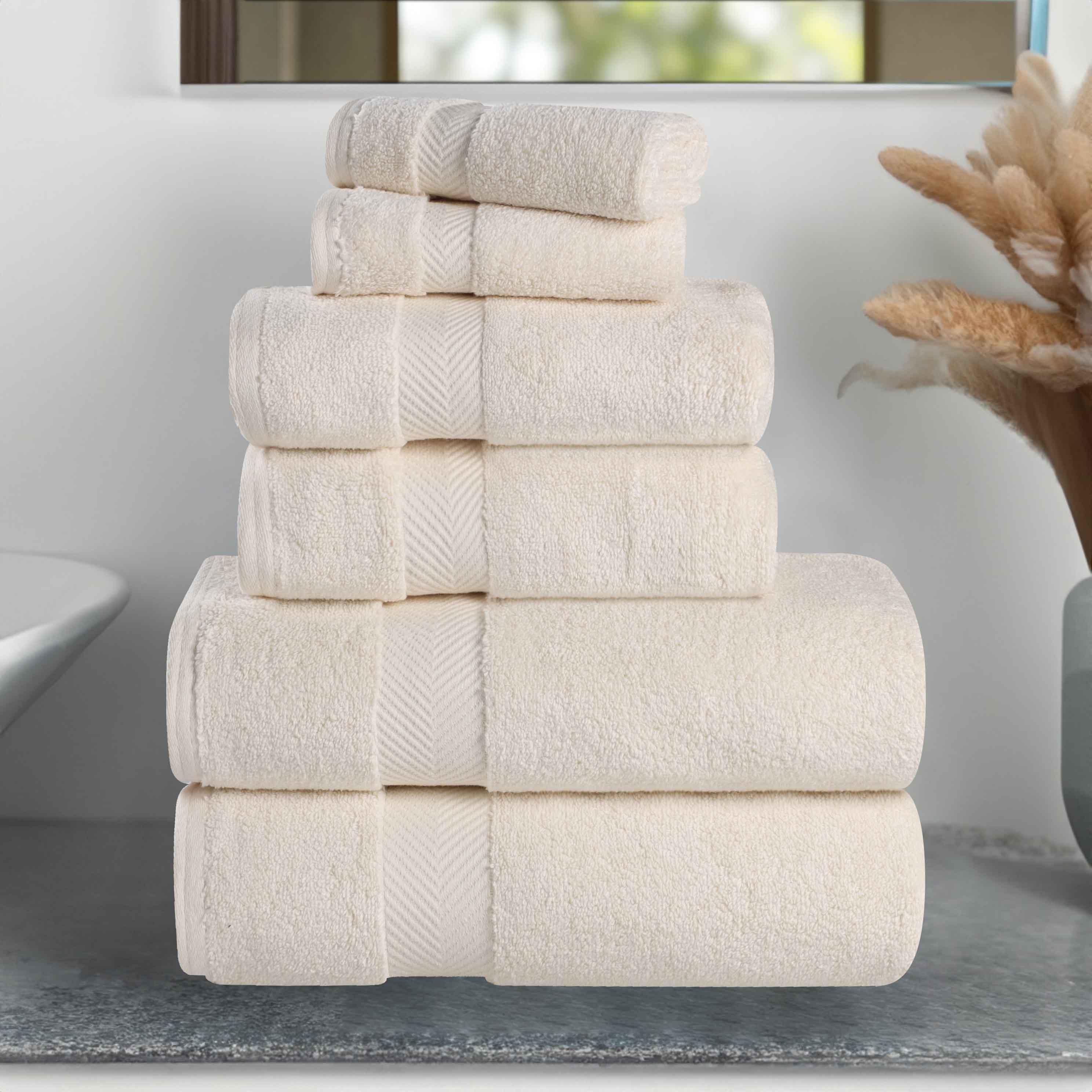 Zero-Twist Cotton Towel Set – 6-Piece Quick-Dry & Absorbent - Towel Set by Superior Brand
