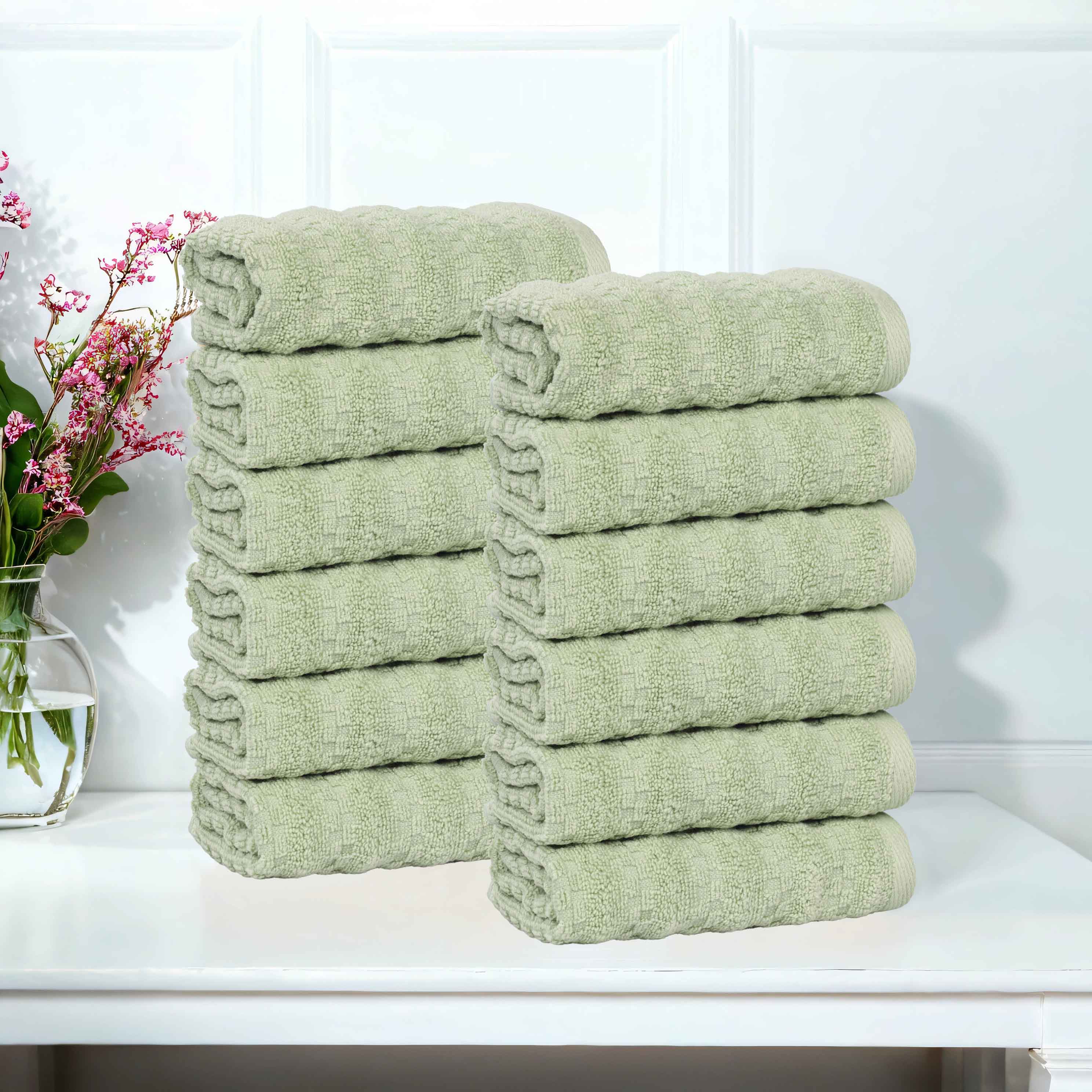Zero Twist Cotton Face Towel Set 12-Piece - Zuma - Face Towel by Superior Brand