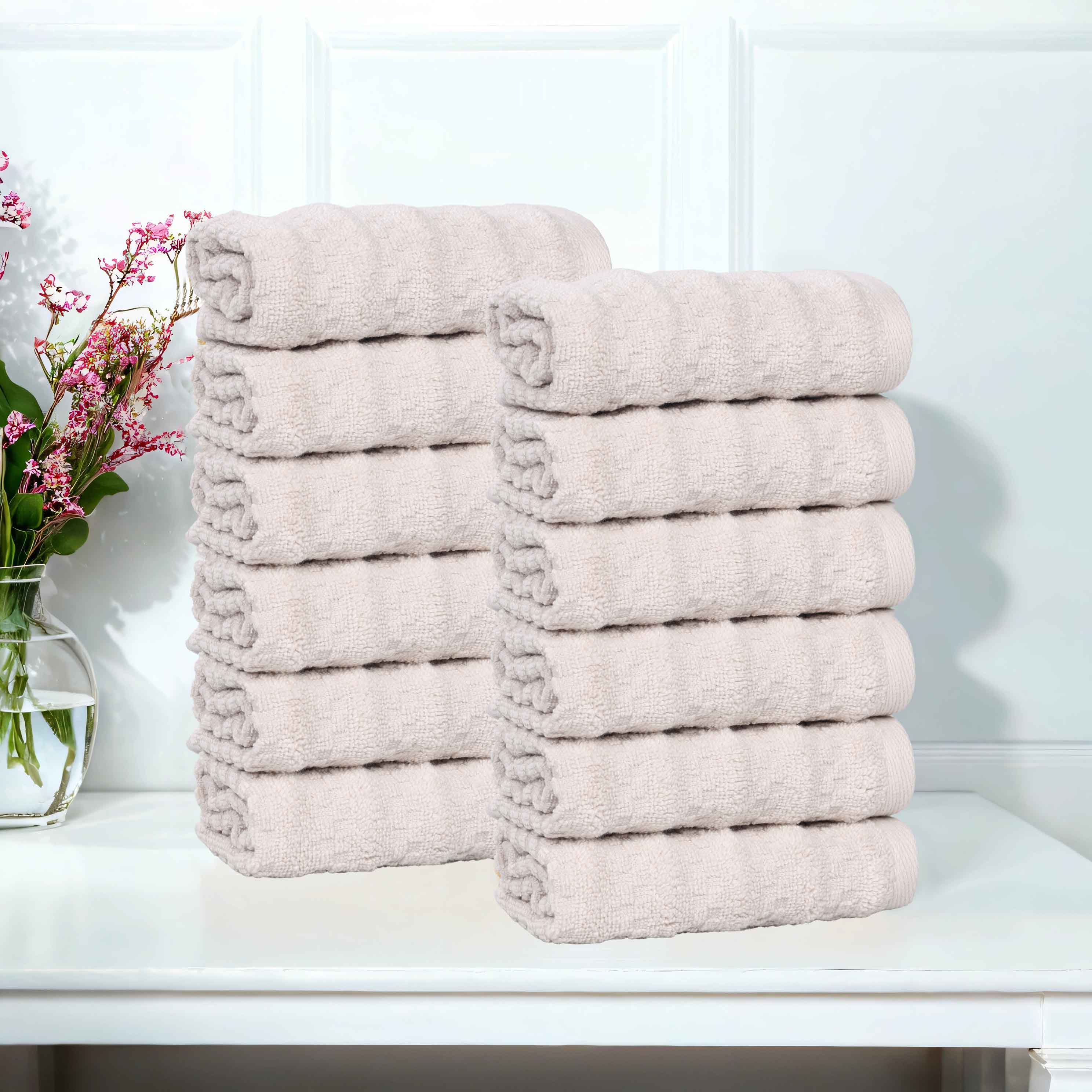 Zero Twist Cotton Face Towel Set 12-Piece - Zuma - Face Towel by Superior Brand