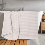 Zuma Zero Twist Cotton Waffle Textured Stripes Bath Sheets, Set of 2 - Bath Sheet by Superior