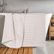 Zuma Zero Twist Cotton Waffle Textured Stripes Bath Sheets, Set of 2 - Bath Sheet by Superior Brand