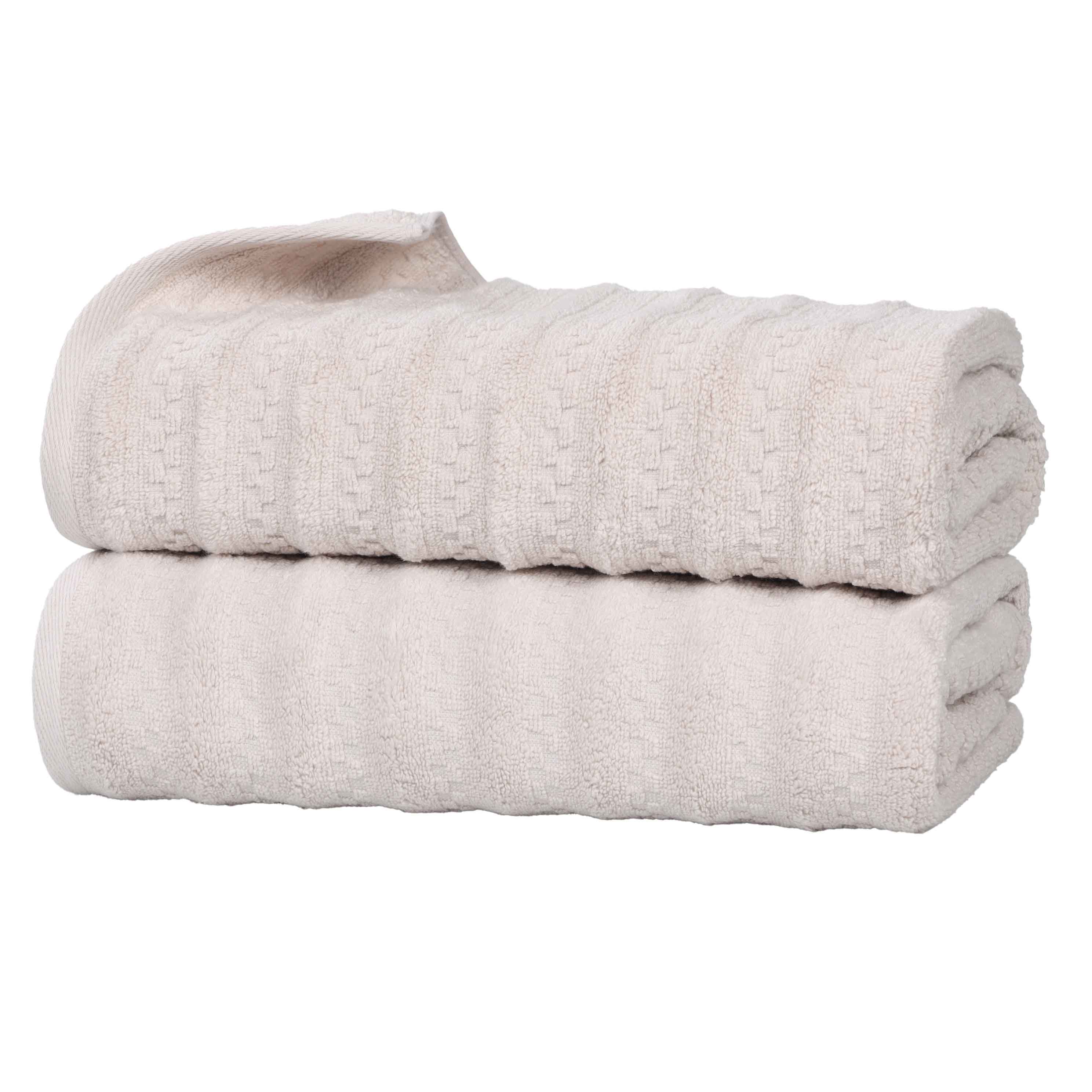 Zuma Zero Twist Cotton Waffle Textured Stripes Bath Sheets, Set of 2 - Bath Sheet by Superior Brand