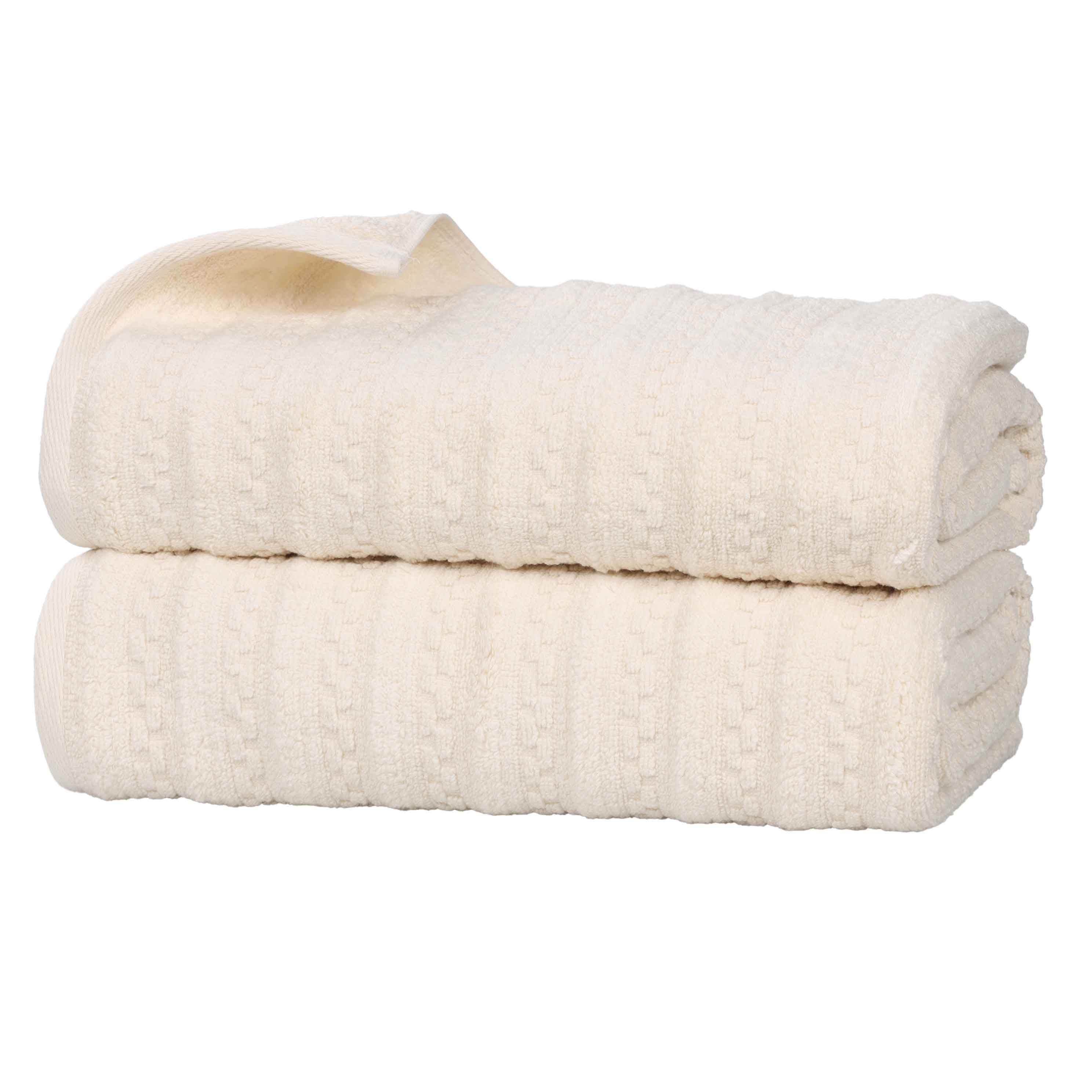 Zuma Zero Twist Cotton Waffle Textured Stripes Bath Sheets, Set of 2 - Bath Sheet by Superior Brand