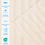 Zuma Zero Twist Cotton Waffle Textured Stripes Bath Sheets, Set of 2 - Bath Sheet by Superior