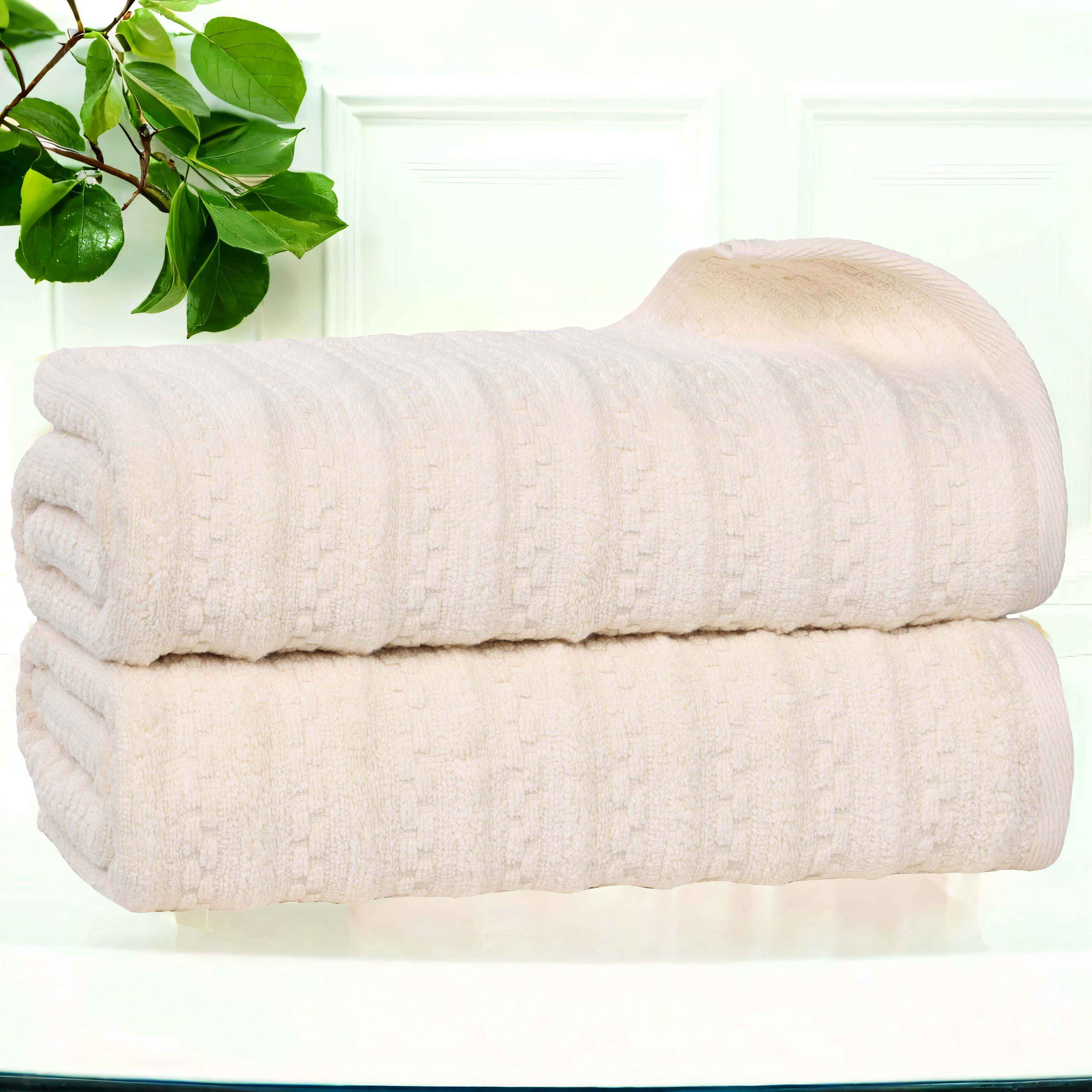 Zero Twist Cotton Waffle Textured Bath Towel Set of 2 - Bath Towel by Superior Brand