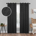 Zuri Textured Waves Room Darkening Blackout Curtains, Set of 2 - Blackout Curtains by Superior