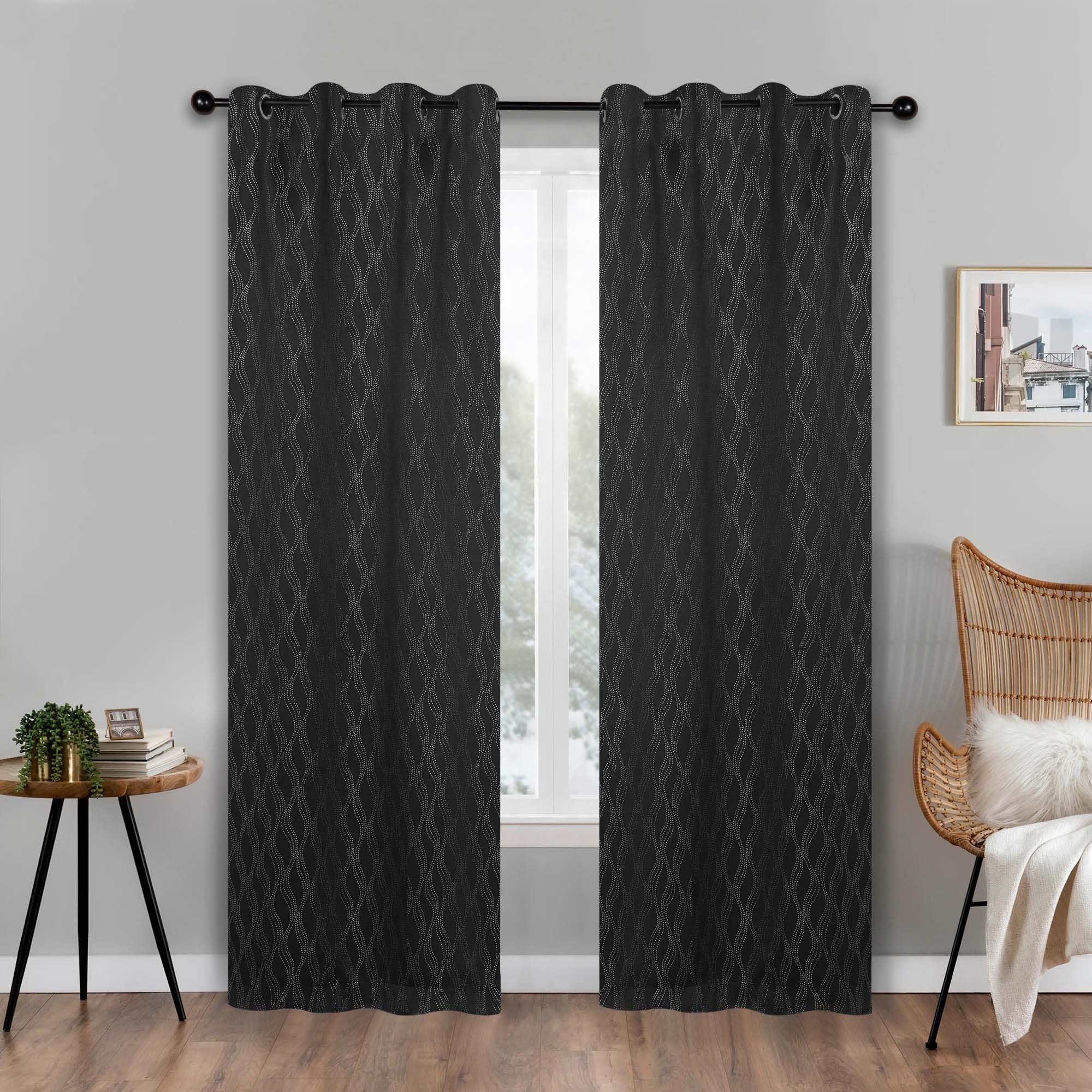 Zuri Textured Waves Room Darkening Blackout Curtains, Set of 2 - Blackout Curtains by Superior