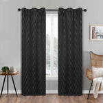 Zuri Textured Waves Room Darkening Blackout Curtains, Set of 2 - Blackout Curtains by Superior